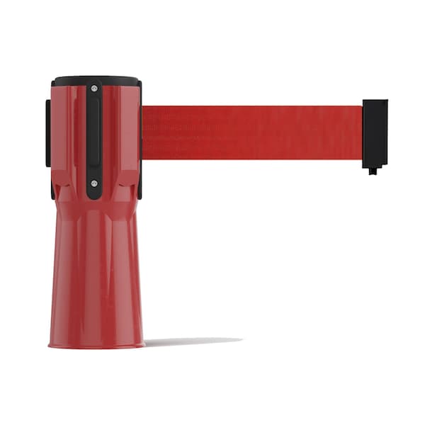 Montour Line Retractable Belt Barrier Cone Mount Red Case 7.5ft Red Belt CP100-RD-RD75 - main